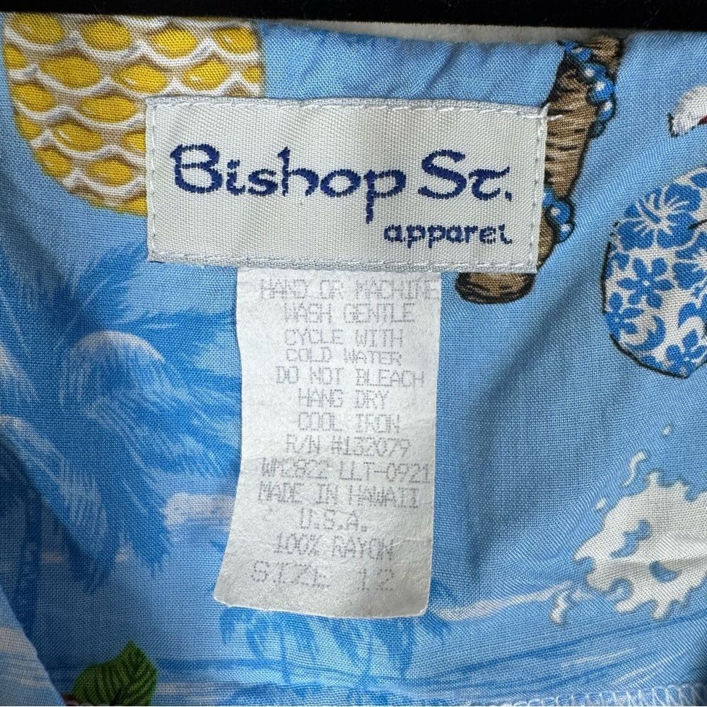 Vintage Bishop St Santa Christmas in Hawaii Tropical Vacation Mini Dress Size 12 - Picture 5 of 5